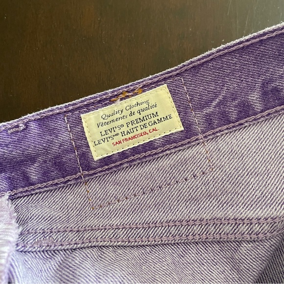 LEVI'S FRESH 501 Original Crop Jean Botanical Lavender Pea Tab Poetcore Pastel - Picture 9 of 13